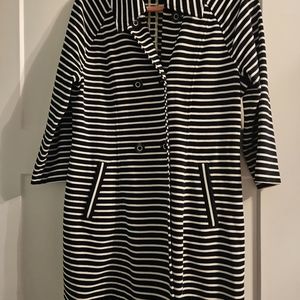 Cabi navy and white striped duster